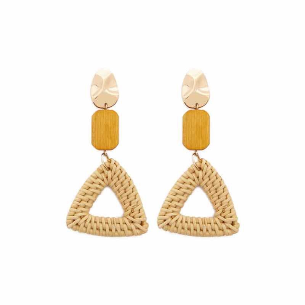 ASOS Rattan Wooden drop earrings
